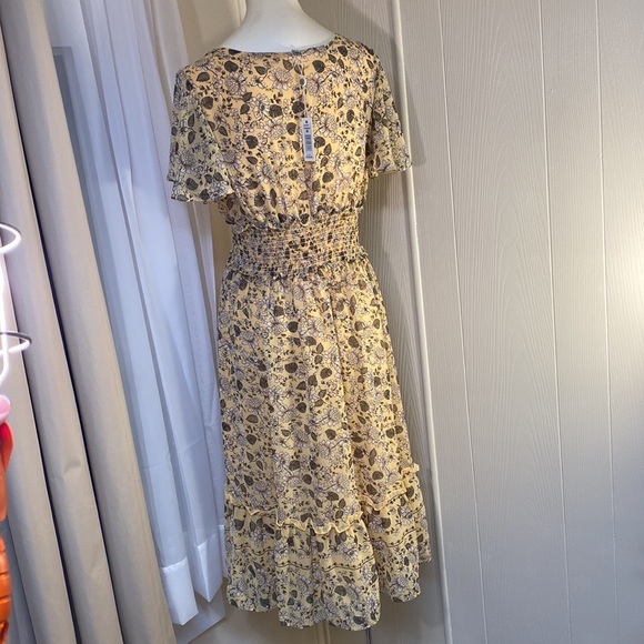 Max Studio Yellow Floral Dress Size Medium - Picture 3 of 10